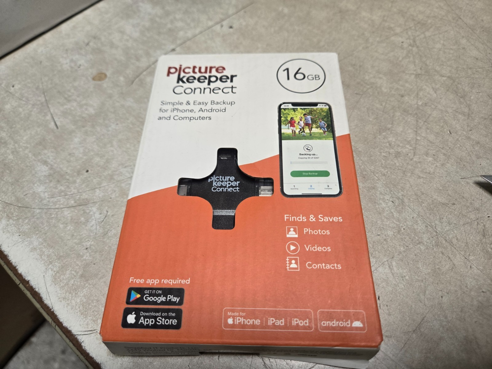 Picture Keeper Connect 16GB Portable Flash USB Backup  for ANDROID IPhone IPad