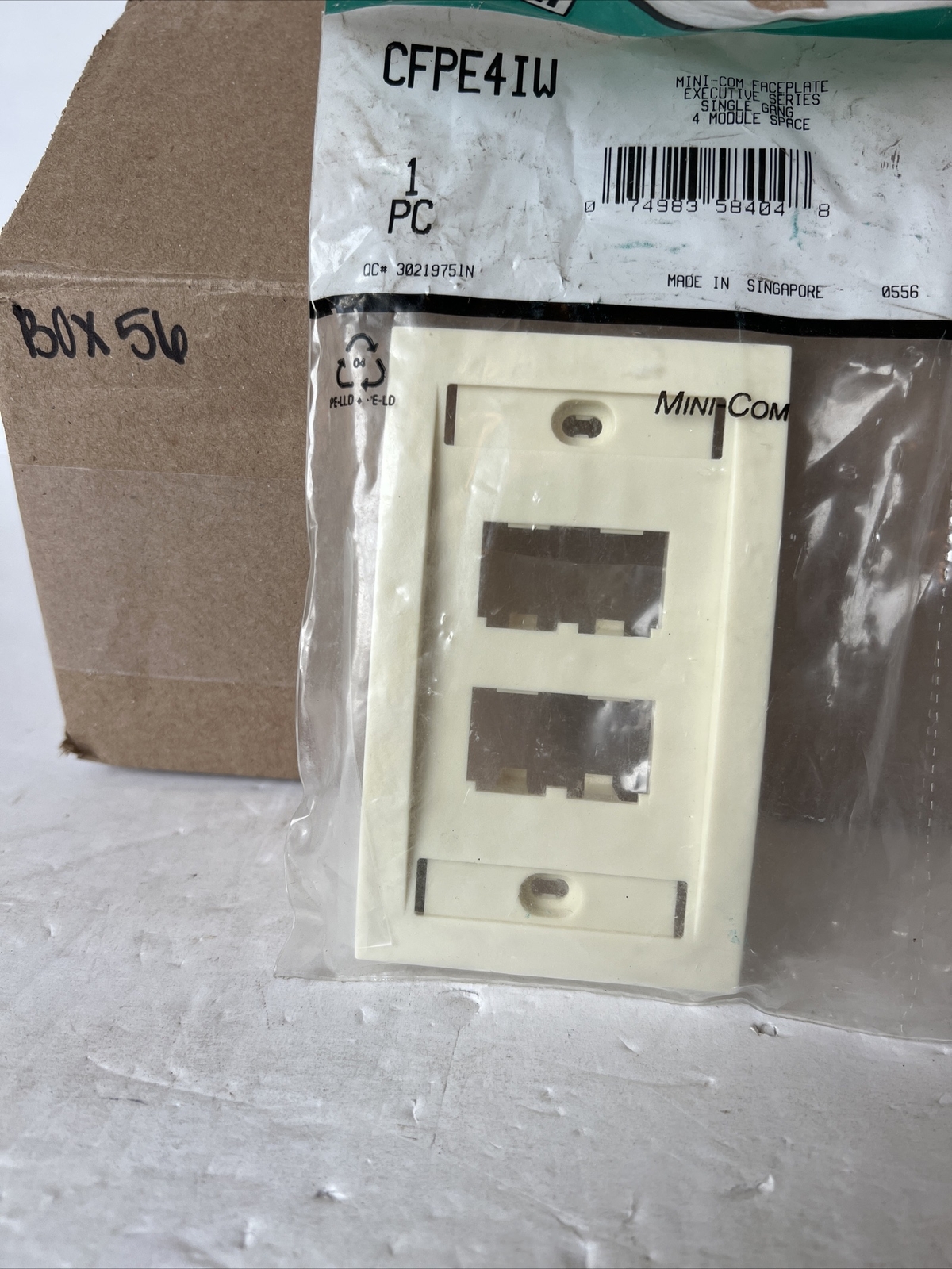 Panduit CFPE4IW 4 Port Mini-Com Faceplate