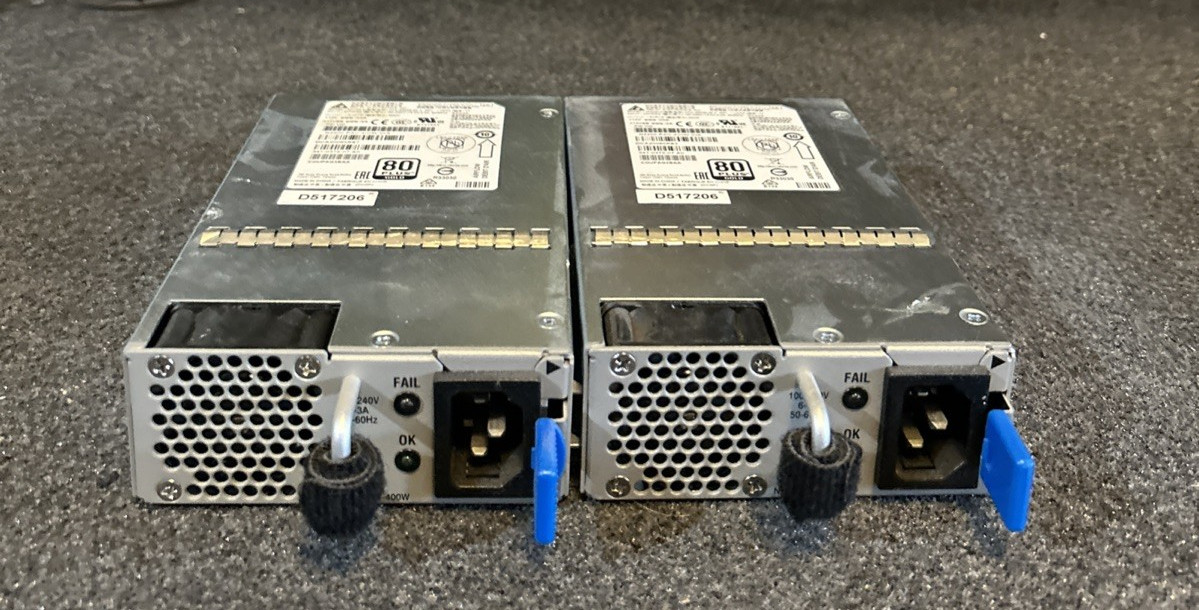 Lot of 2 Cisco Delta DPS-400AB-25 A 400W Switching PS, N2200-PAC-400W