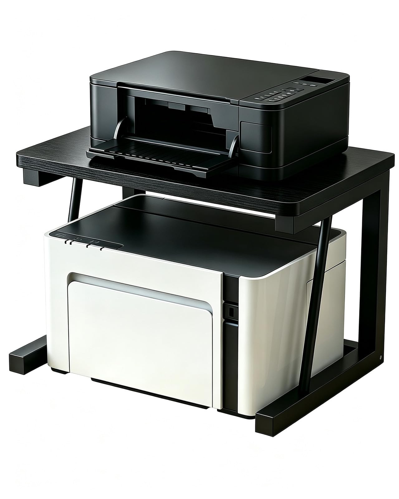 2-Tier Desktop Printer Stand, 22.5 x 14.8 x 15 in, Black