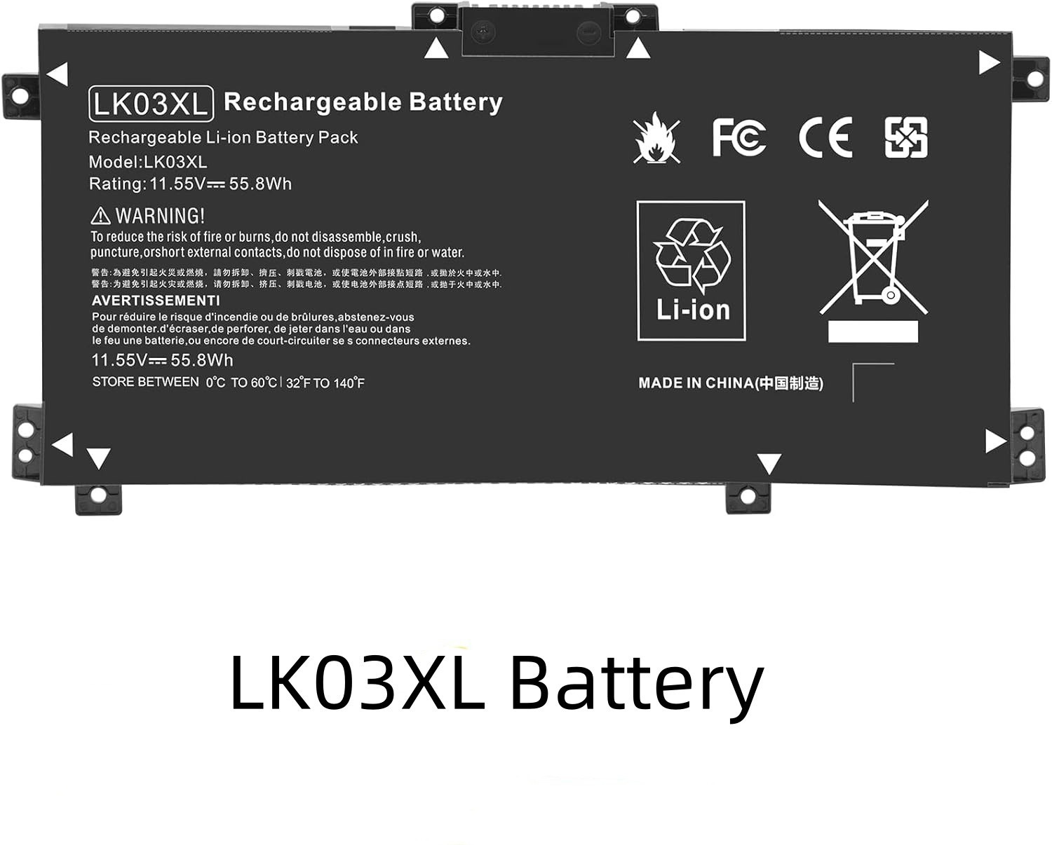 55.8Wh 11.55V LK03XL Battery for HP Envy x360 916368-421 L09281-855 916814-855