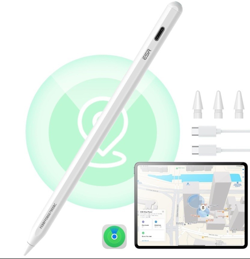 ESR Geo Digital Ipad Pencil Findmy Compatible with Apple Ipad 2018-2026,With Eas