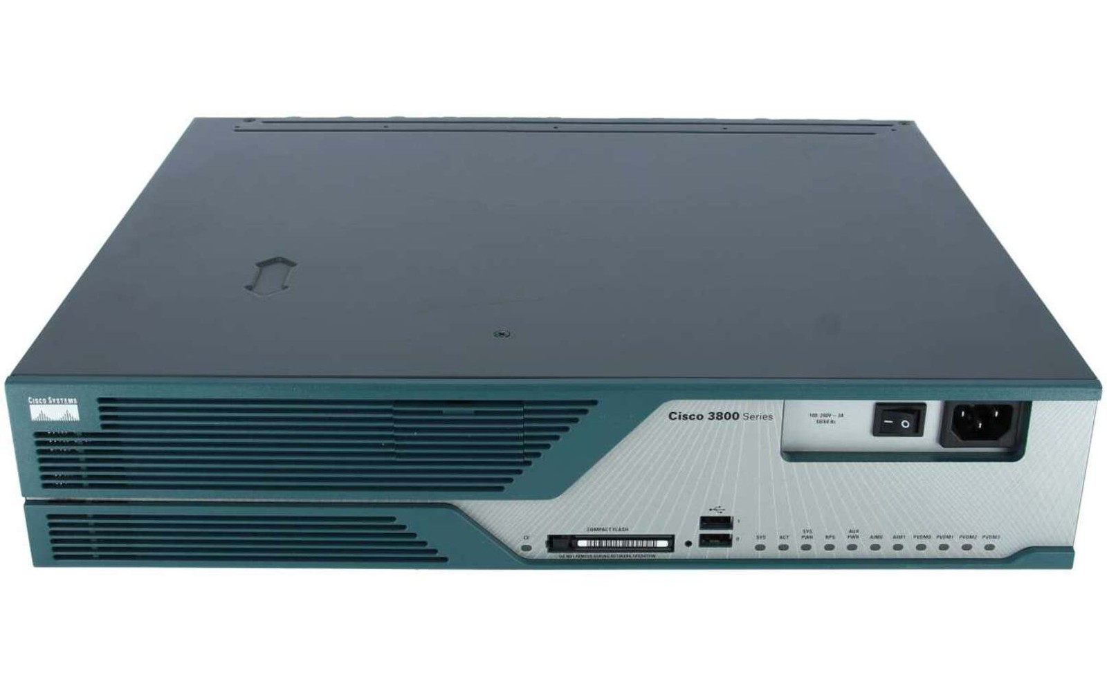 CISCO 3825 Integrated Services Router-2GE, 1SFP, 2NME, 4HWIC,IP Base,64MB/256MB
