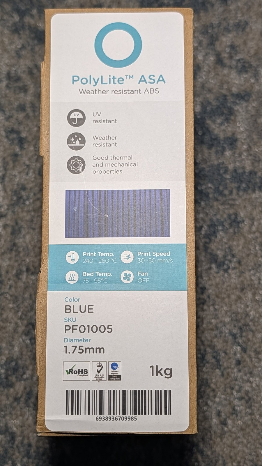 Polymaker PolyLite ASA Blue 1.75mm 1kg