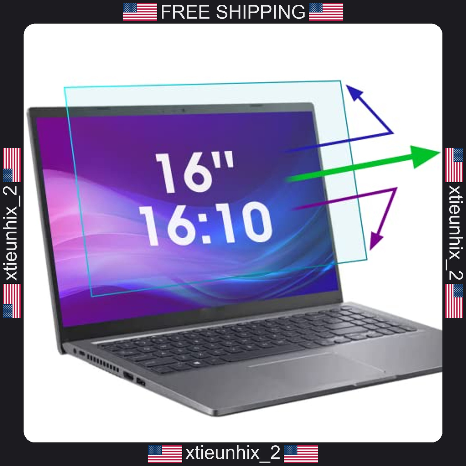 16 Inch Blue Light Screen Protector for Lenovo, Dell, HP, ASUS, LG, 1920x1200