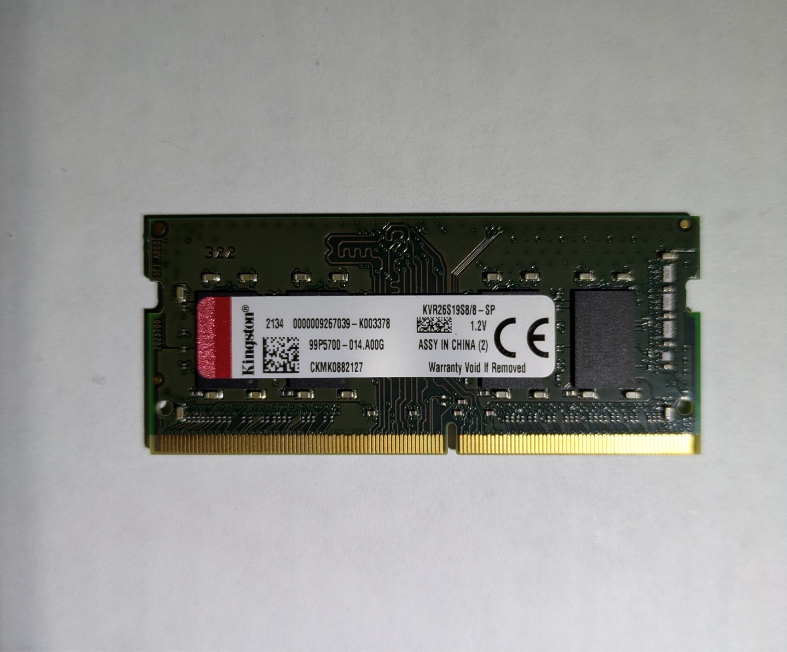 Kingston KVR26S19S6/8 8GB DDR4 SDRAM Memory