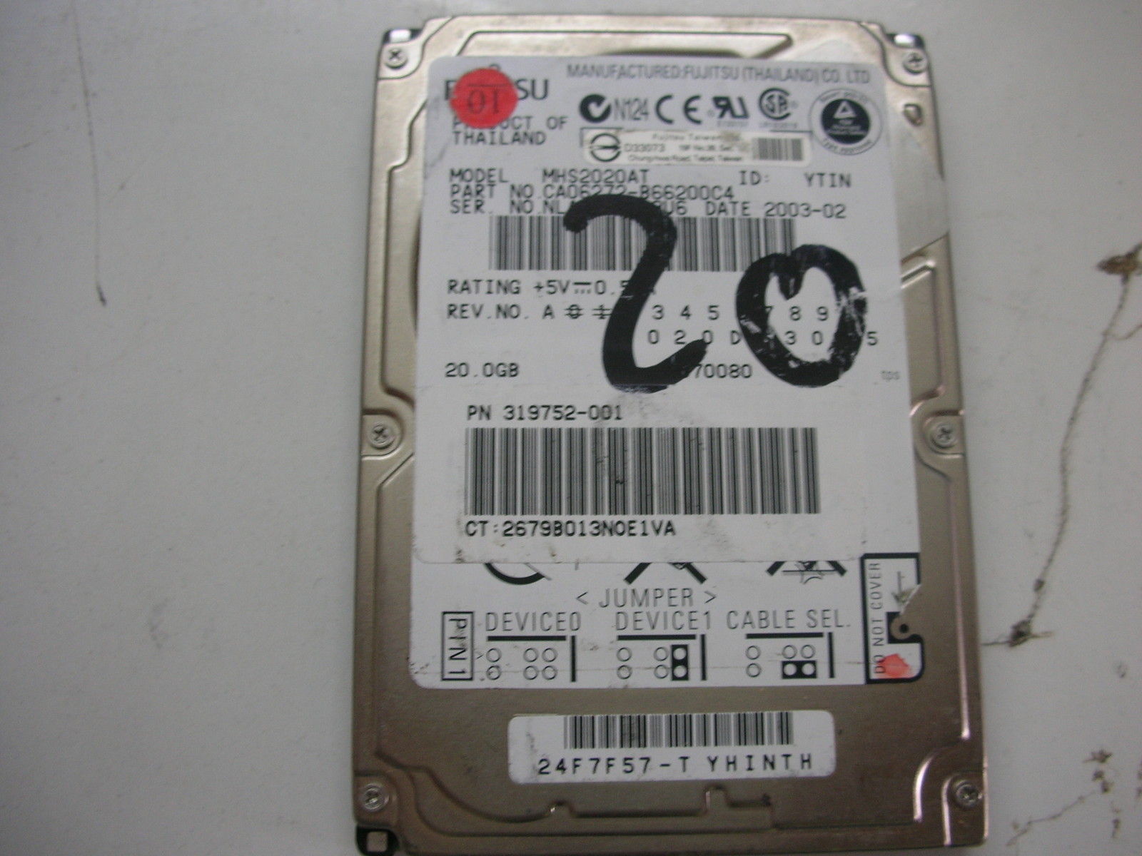 Fujitsu 20Gb Mhs2020At Ca21317-B55X 2.5" Ide