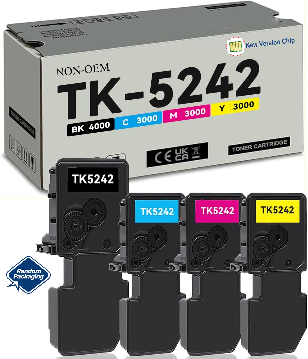 TK5242 Toner Set (4-Pack, 1Black/1Cyan/1Magenta/1Yellow) compatible