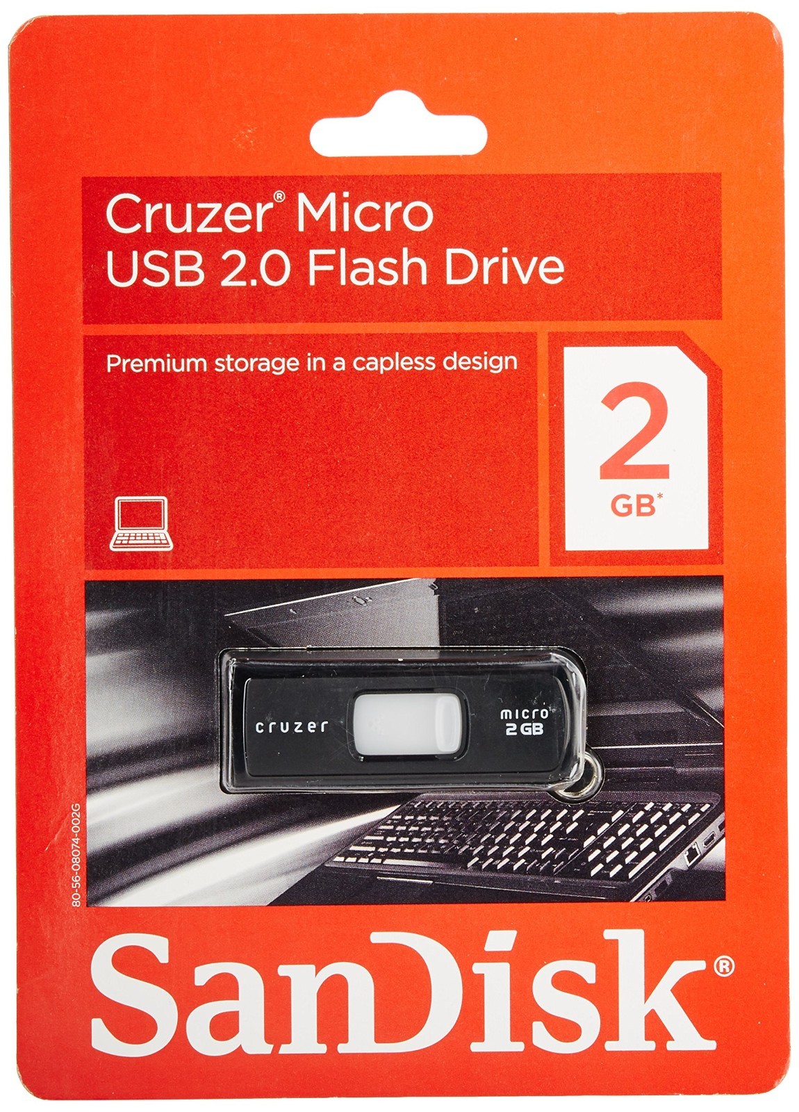 SanDisk 2 GB Cruzer Micro USB Flash Drive with U3 (SDCZ6-2048-A11)