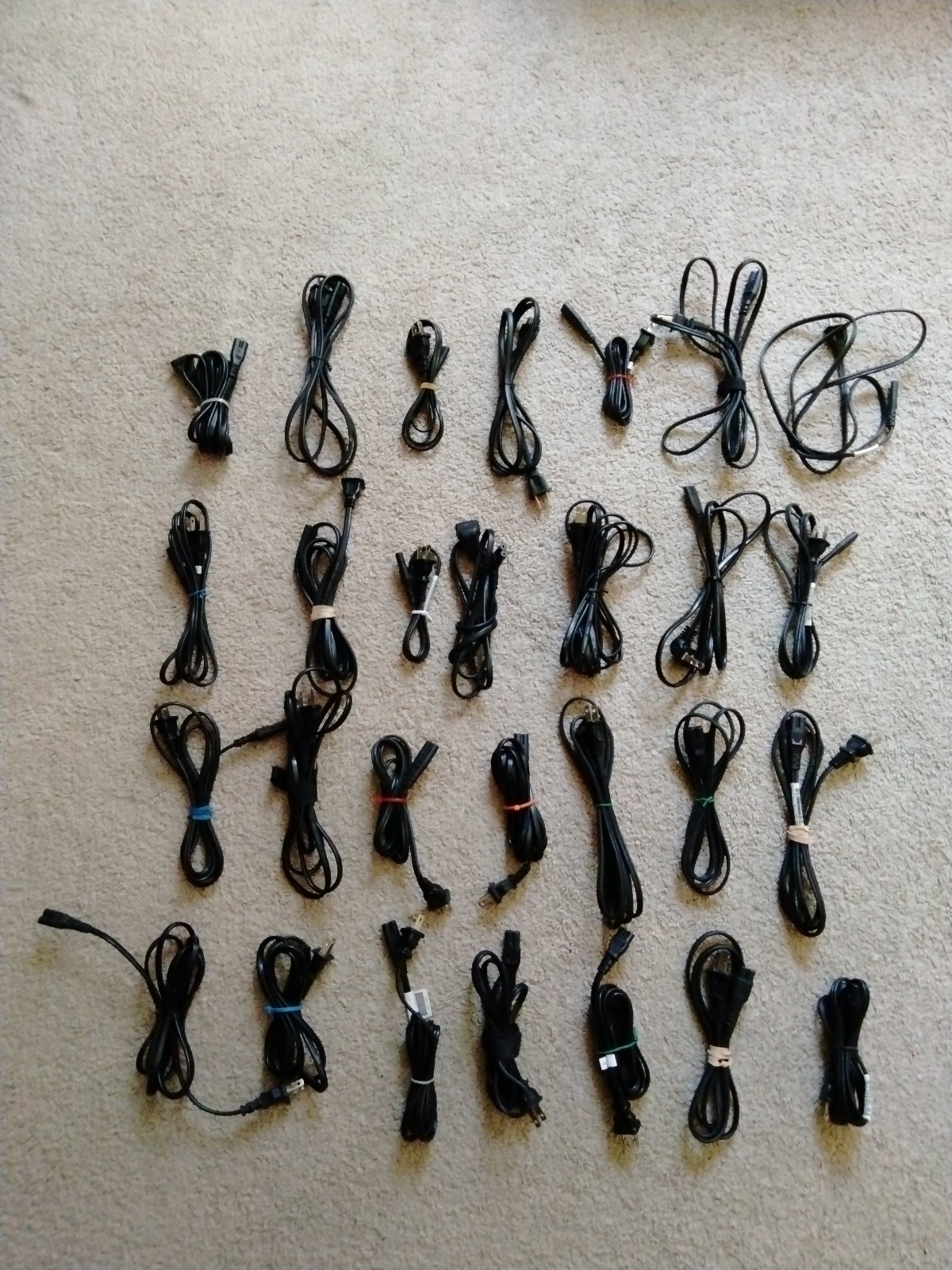 Lot of 28 2 Prong Power Cords
