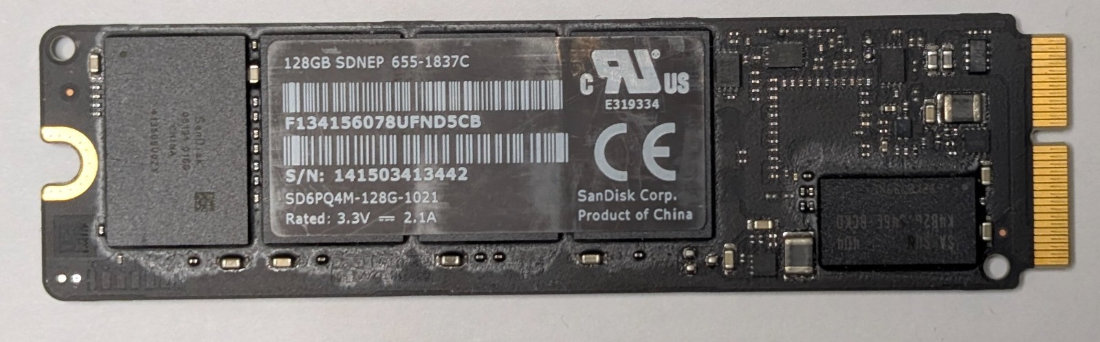 Original Apple 128GB PCIe SSD SD6PQ4M-128G-1021 For MacBook Air & Pro Retina