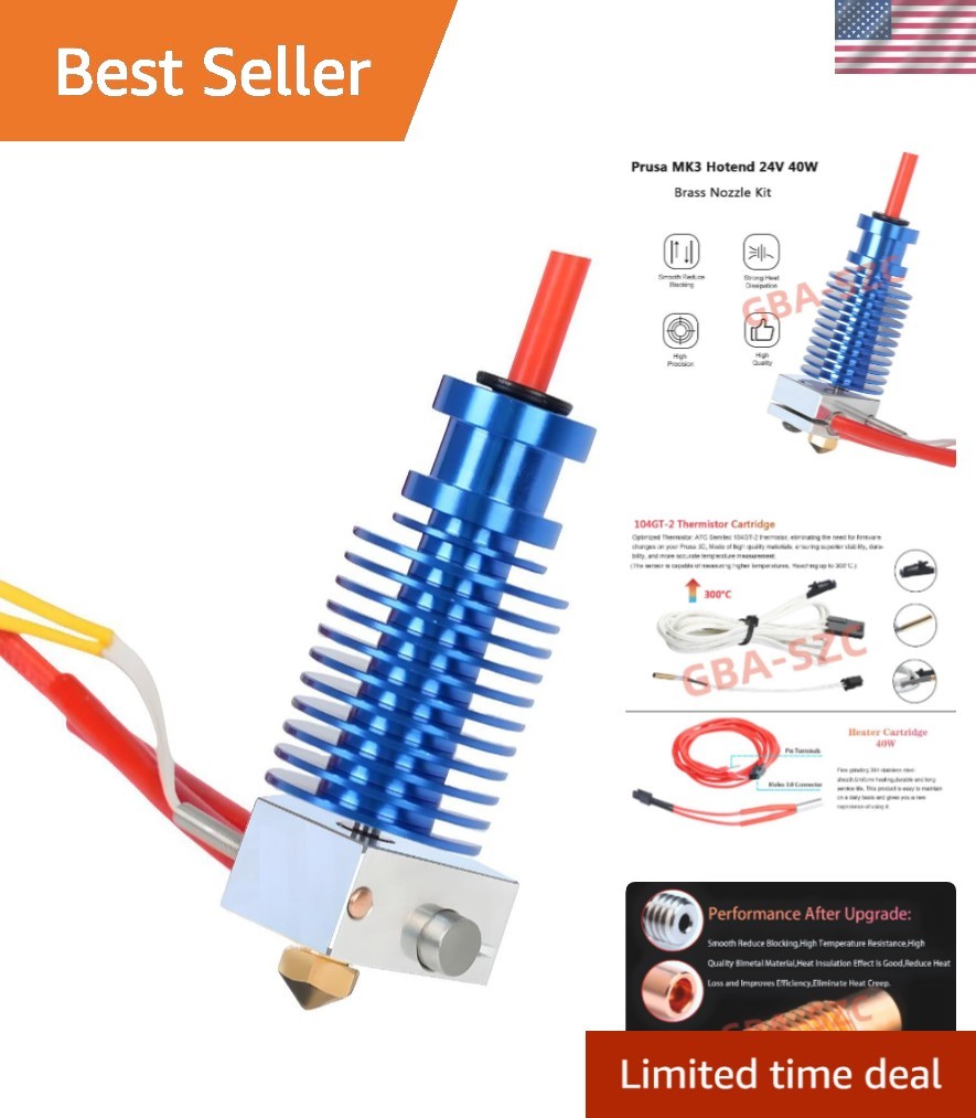Upgrade Prusa i3 MK3s+ Hotend 24V 40W Kit,Upgrade V6 Bi-Metal Heatbreak,Heate...