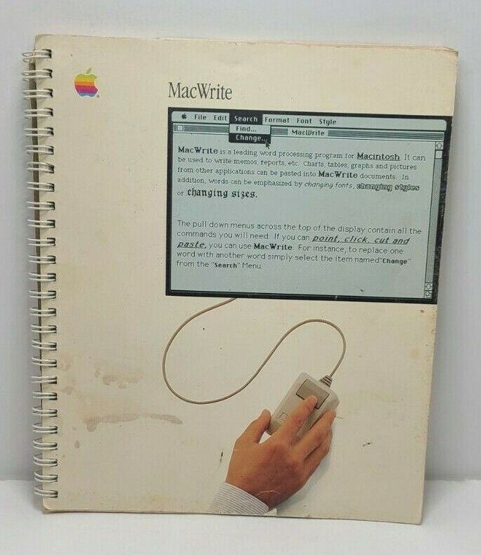 OEM Authentic Apple Macintosh MacWrite User’s Guide 1984. Manual Version C