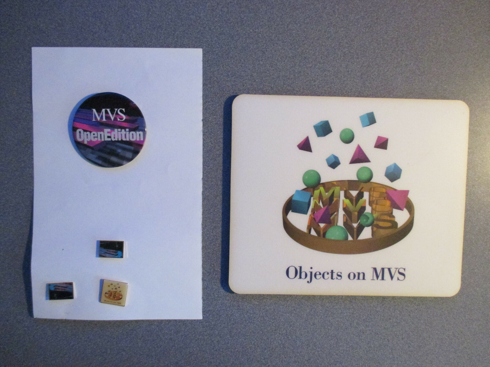 IBM Vintage MVS Novelties - Pins + Mouse Pad