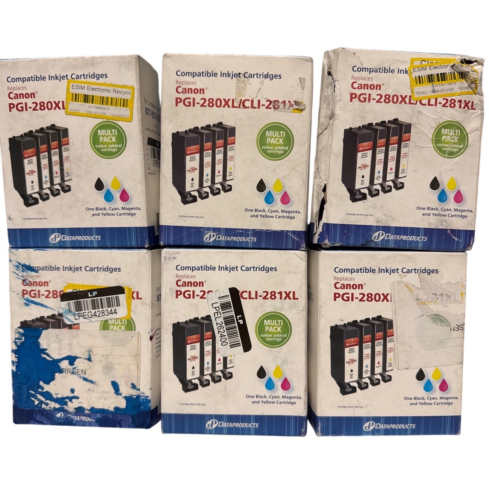 6pk Dataproducts Ink for Canon PGI-280XL CLI-281XL Black Cyan Magenta Yellow
