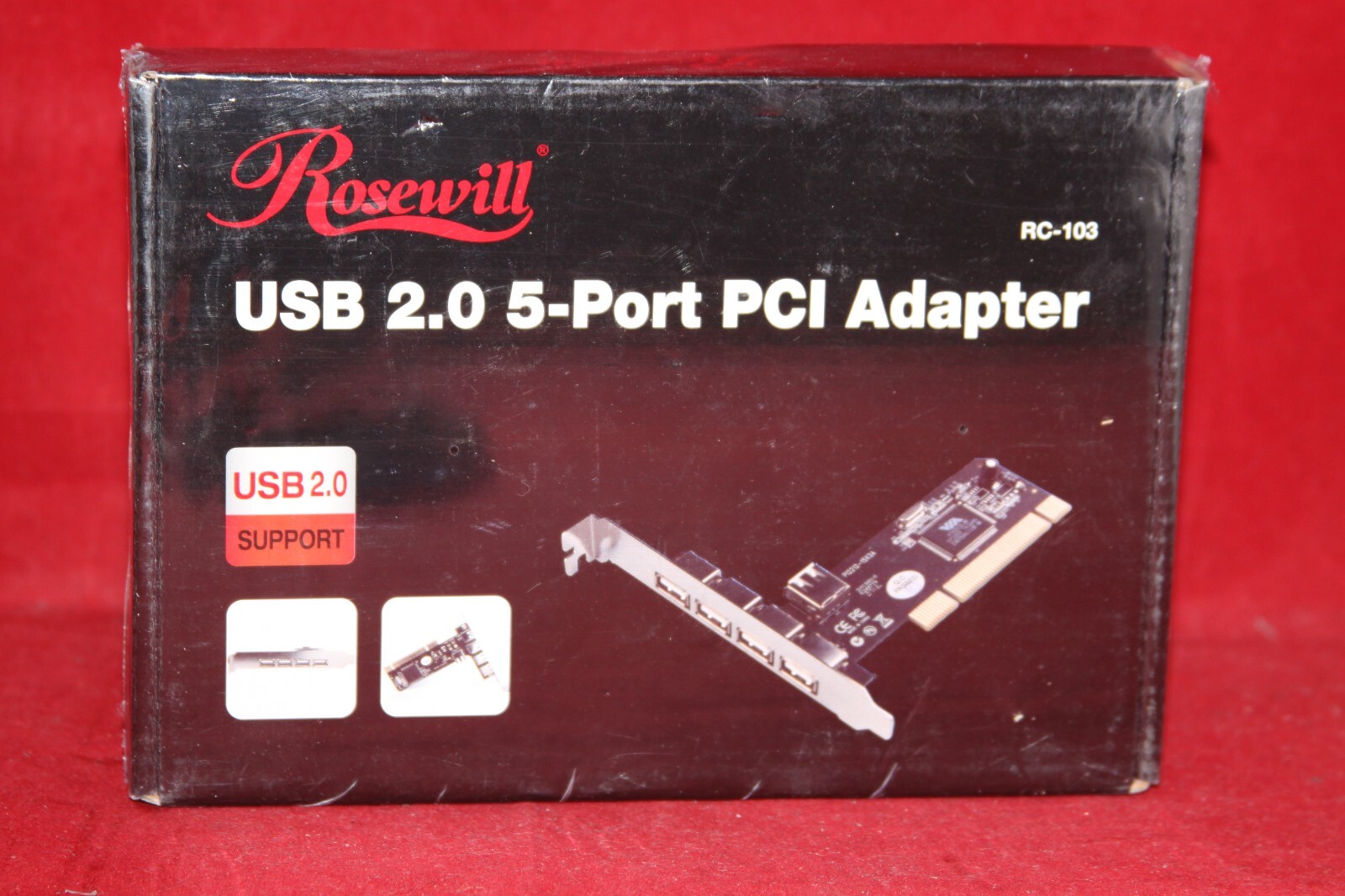 PCI to USB 2.0 5-Port Adapter Rosewill RC-103, 4 External and 1 Internal Port