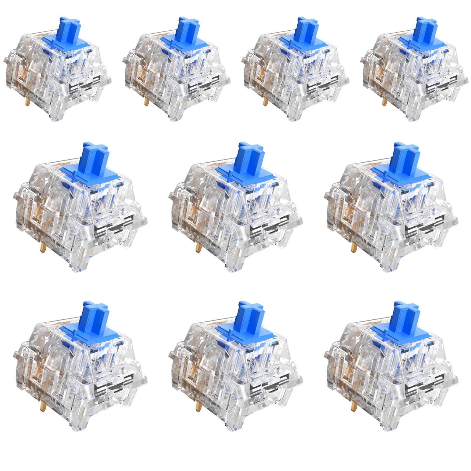 50 Crystal Blue Switches,4 Kailh Box Experience Pack Switches,Strong Tactile ...