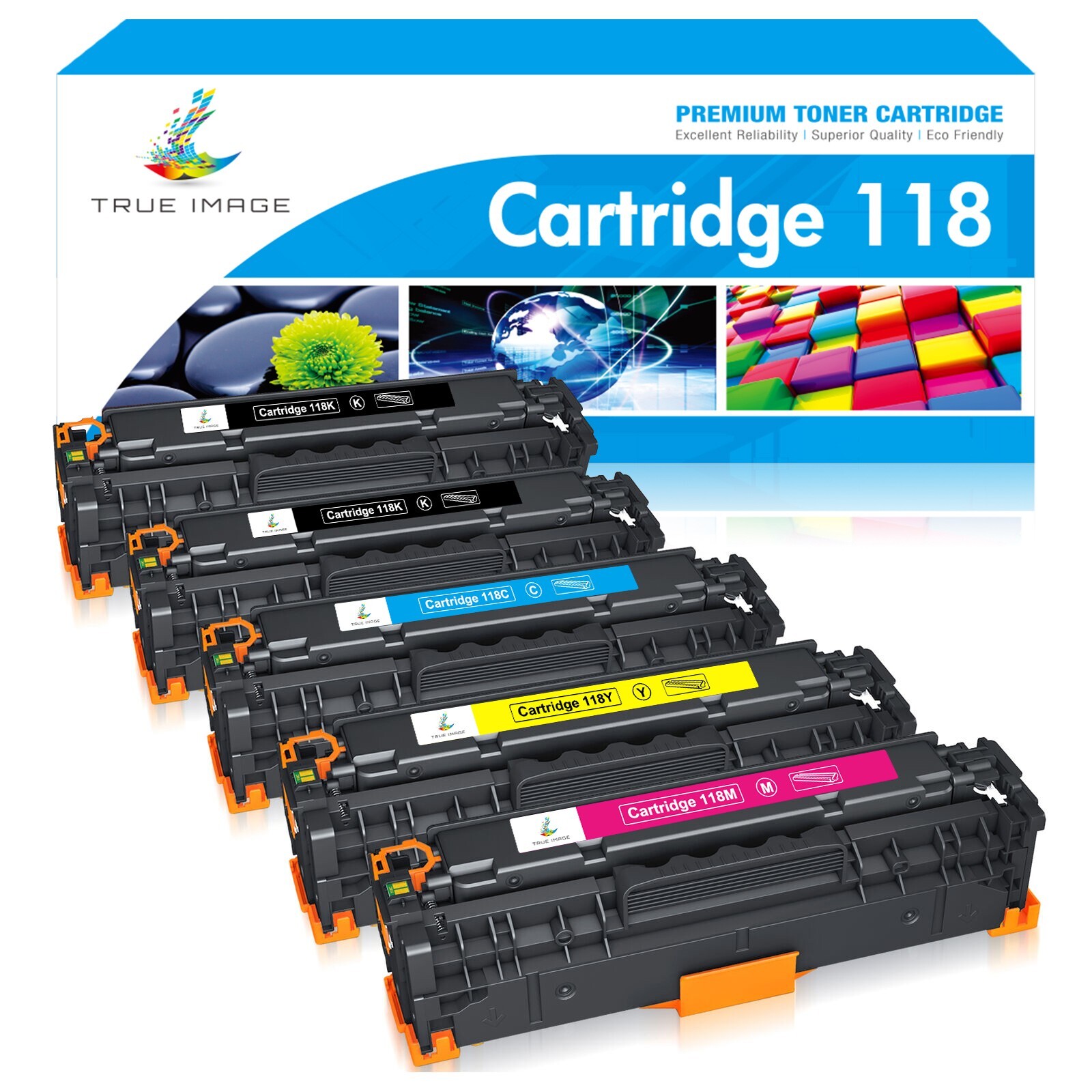 5 Pack Color 118 Toner Set for Canon 118 ImageCLASS MF8380CDW MF8580CDW MF726CDW
