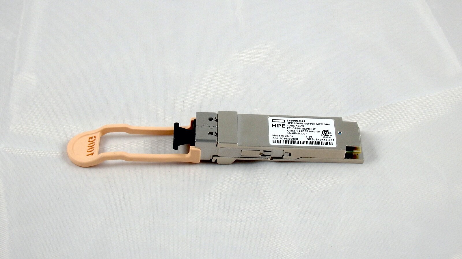HPE 845966-B21 QSFP28 100Gb MPO SR4 300m XCVR 850nm MMF 849443-001
