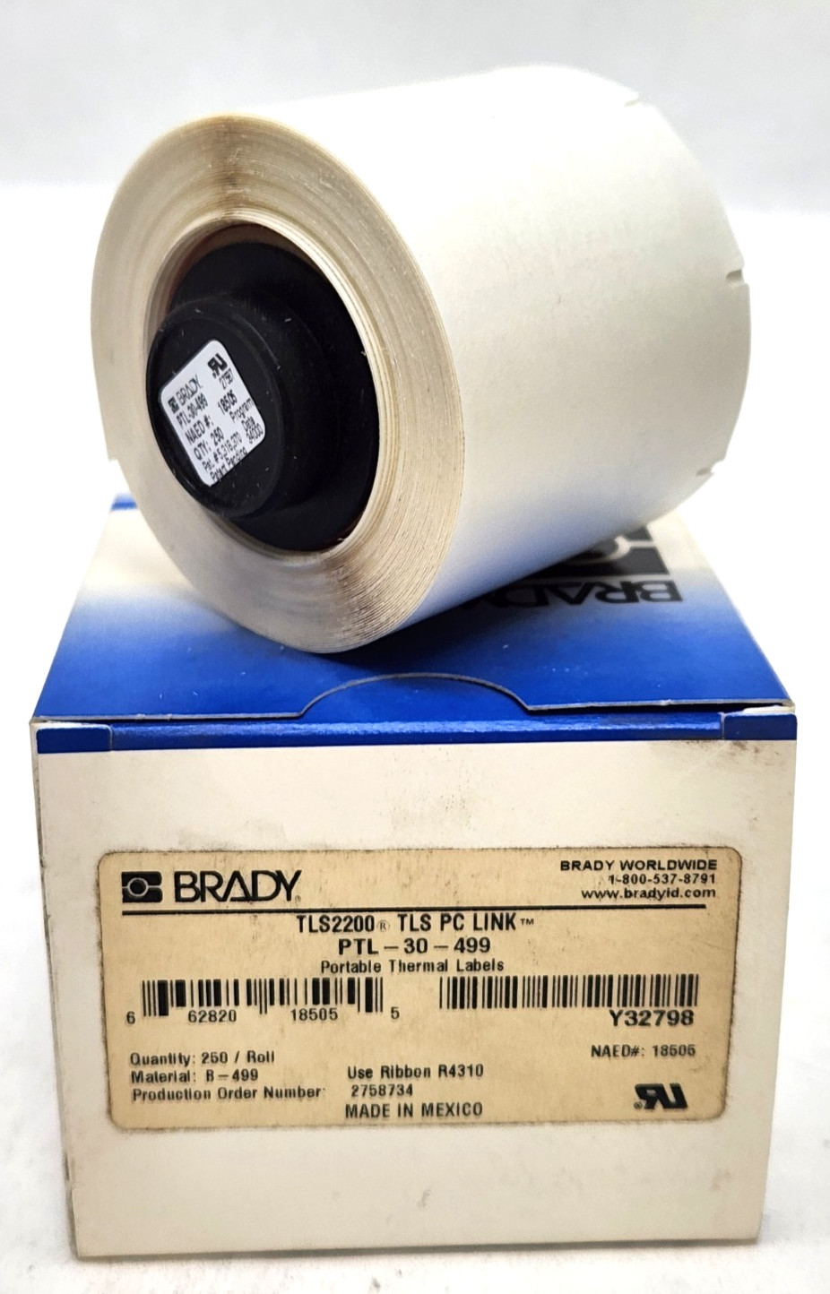 NEW ROLL OF 250 - BRADY PTL-30-499 Portable Thermal Labels TLS2200 TLS PC LINK