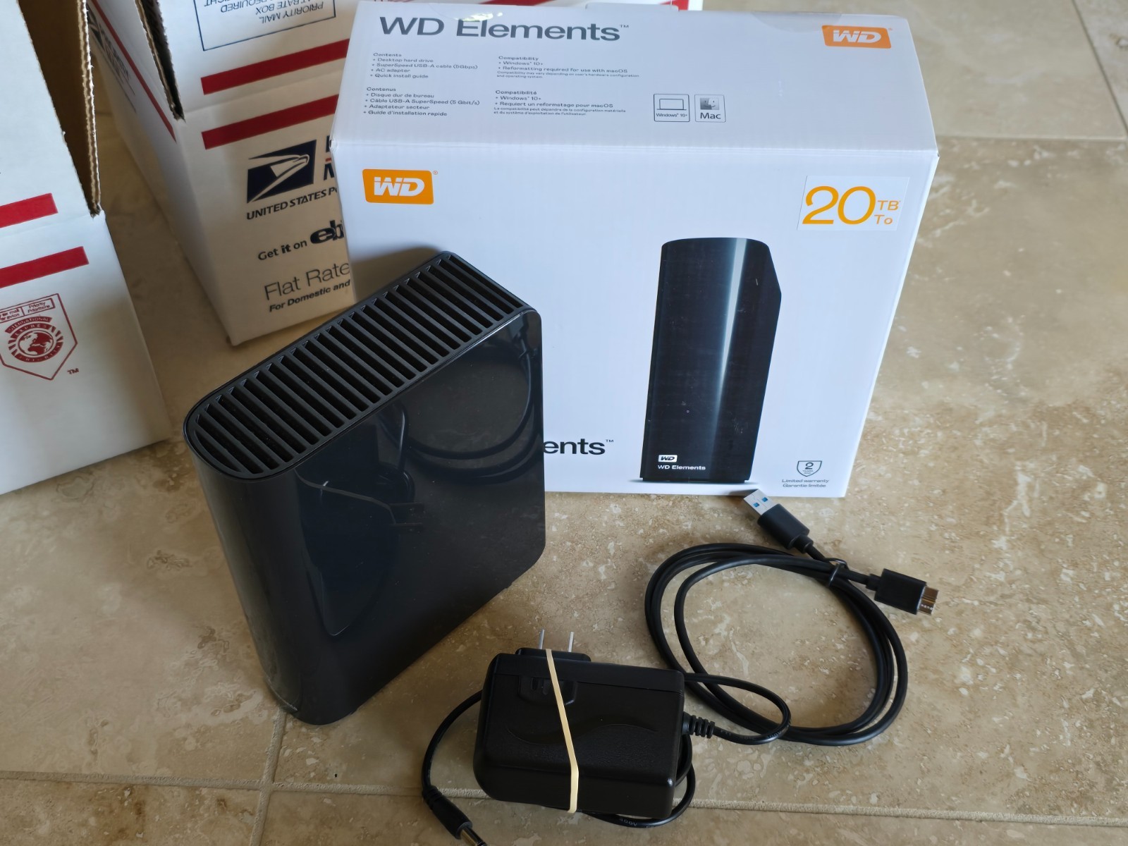 Western Digital 20TB  Elements  External Drive USB 3.0 HDD - WDBWLG0200HBK-NESN