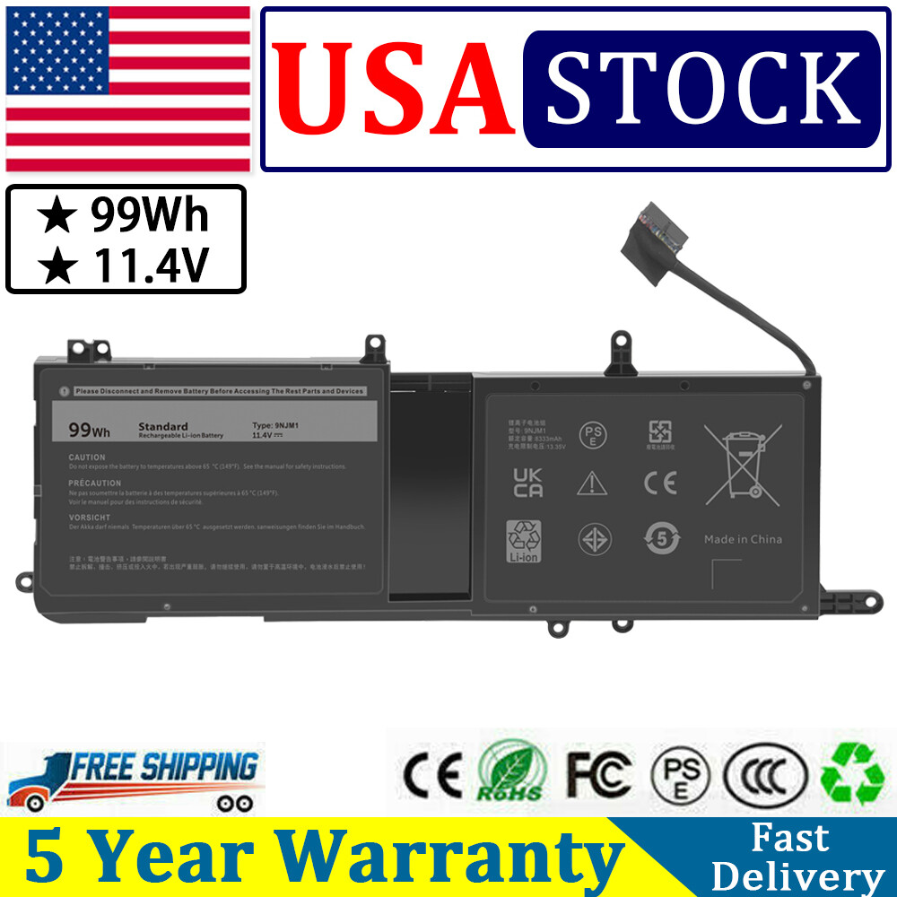 9NJM1 Battery For Alienware 15 R3 17 R4 Series 0546FF 0HF250 44T2R HF250 new