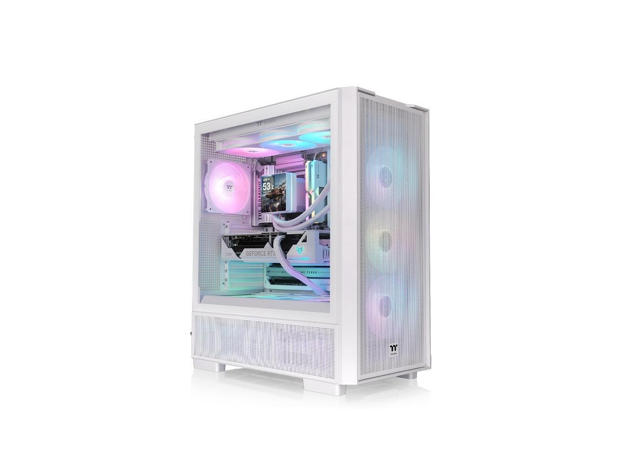 Thermaltake S380 TG ARGB Snow Mid Tower Chassis (ca-11k-00m6wn-00)
