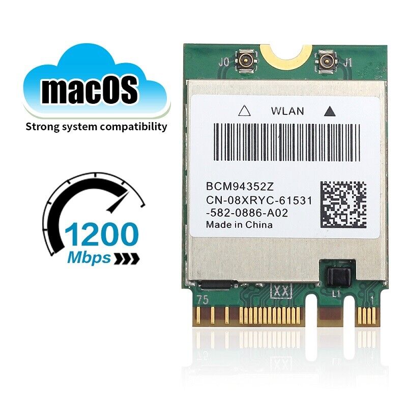 BCM94352Z DW1560 M.2 2230 PC wifi card for Mac OS Hackintosh wifi Bluetooth Card