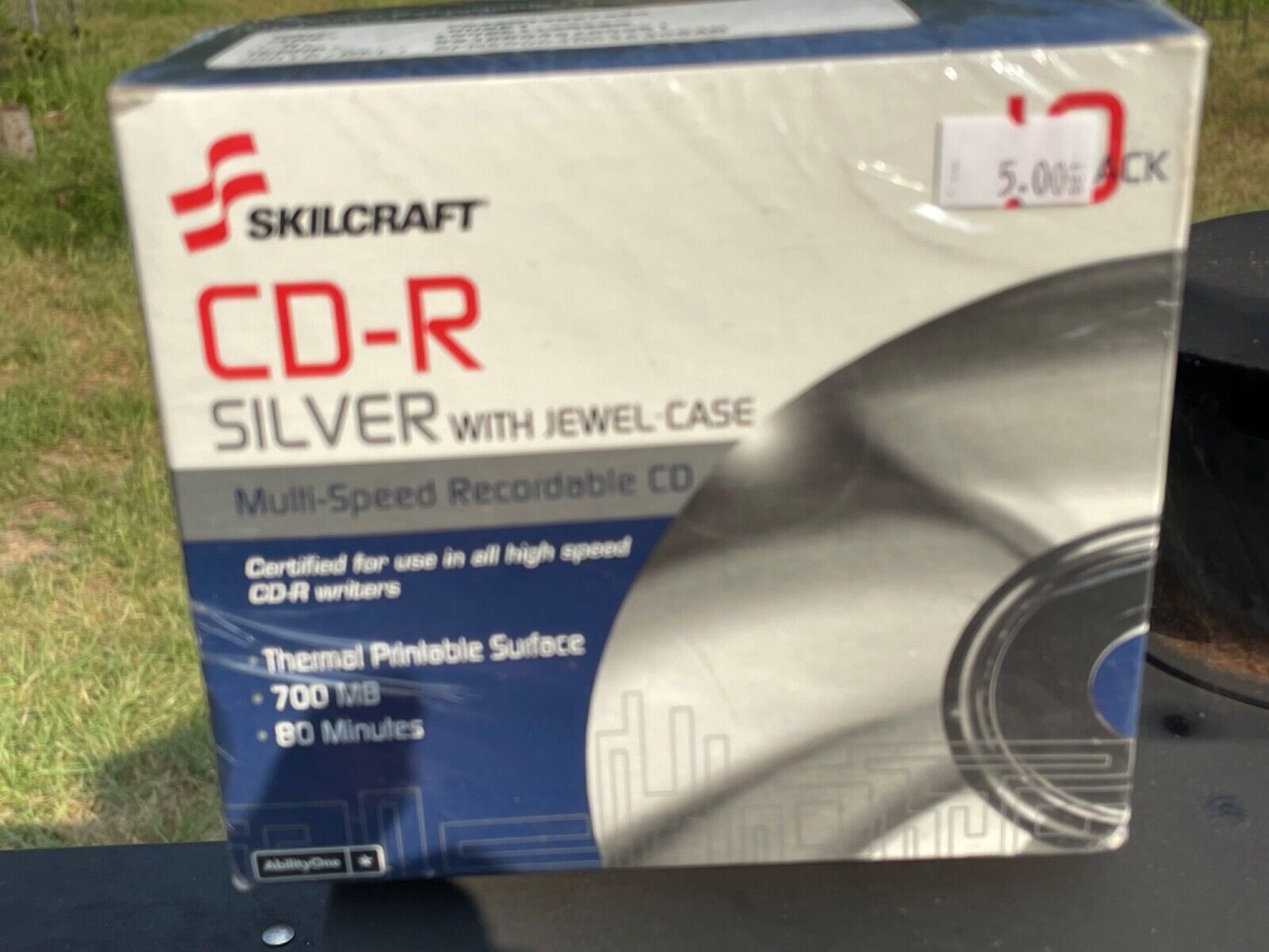New CD-R Silver W/Jewel Case Multi Speed Recordable CD 10 Pack 700MB Skilcraft