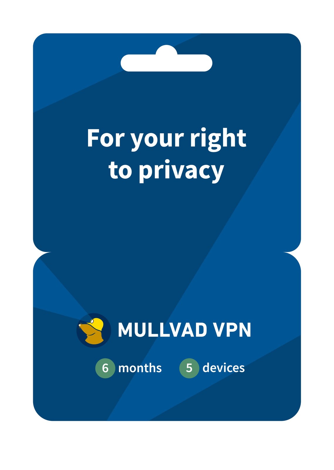 Mullvad VPN - 6 Months for 5 Devices - No-Log Service 6 Months, Blue