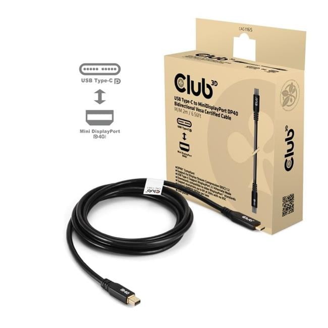 CLUB 3D B.V CAC1561 2m USB-C to MiniDP DP40 Cable
