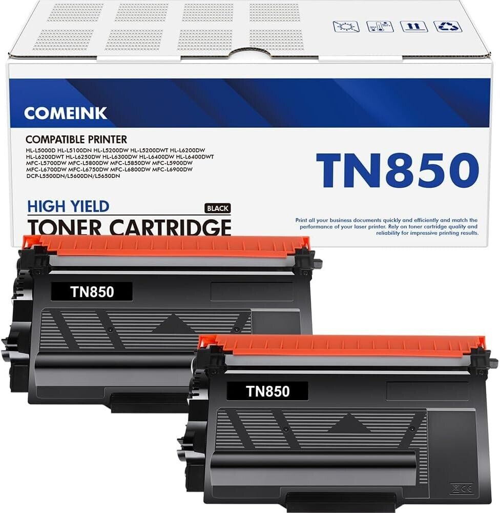 TN-850 TN850 Toner Cartridge 2-Pack Compatible Toner Cartridge Replacement For