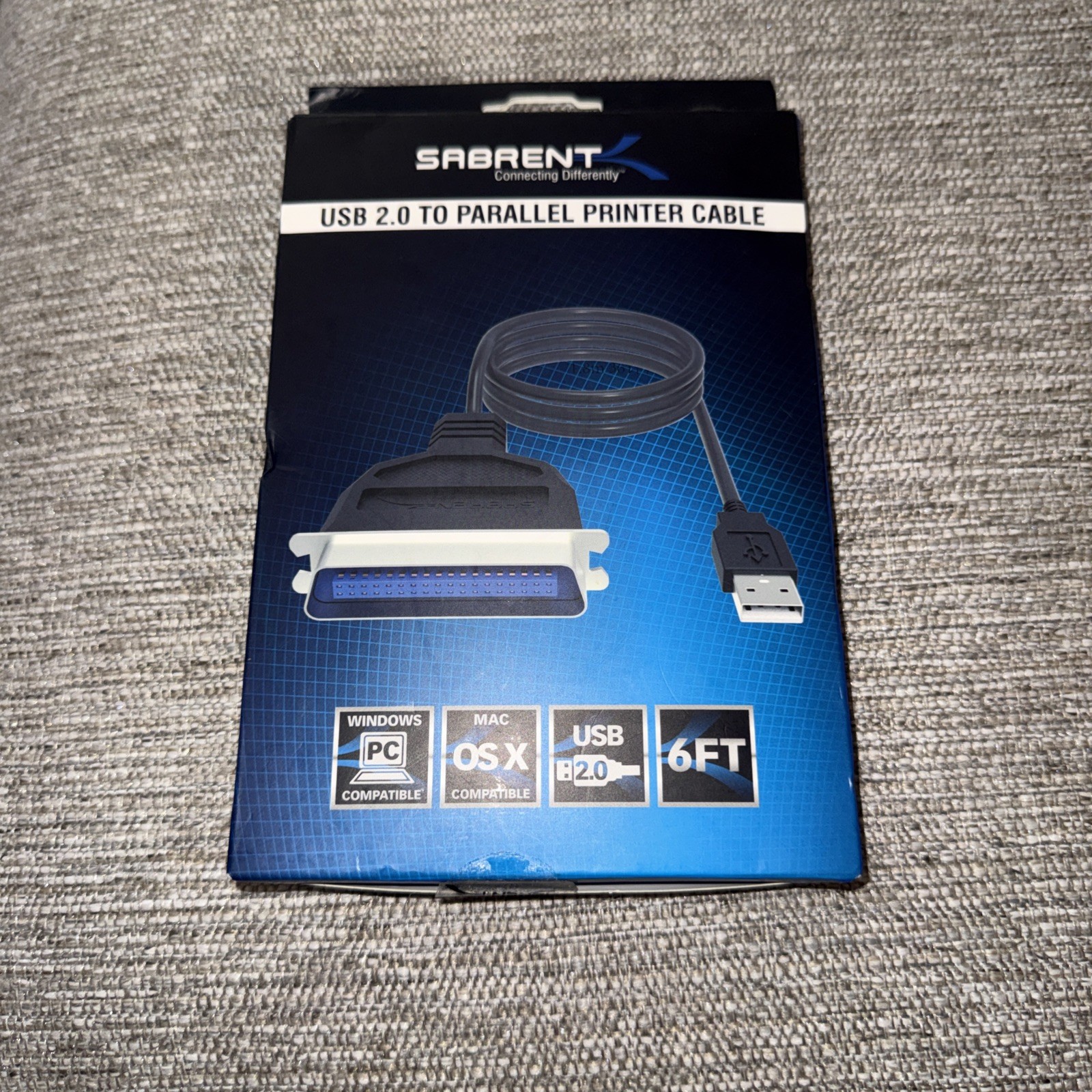Sabrent USB 2.0 To Parallel Printer Cable CB-CN36 6 Ft.