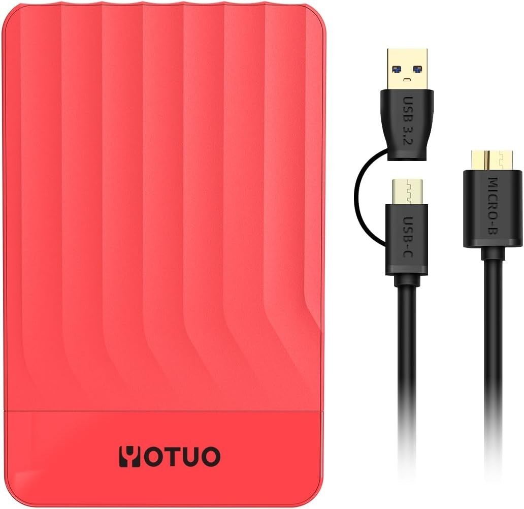 Portable 750GB External Hard Drive - Shockproof, Fast, and Ready for Any Device