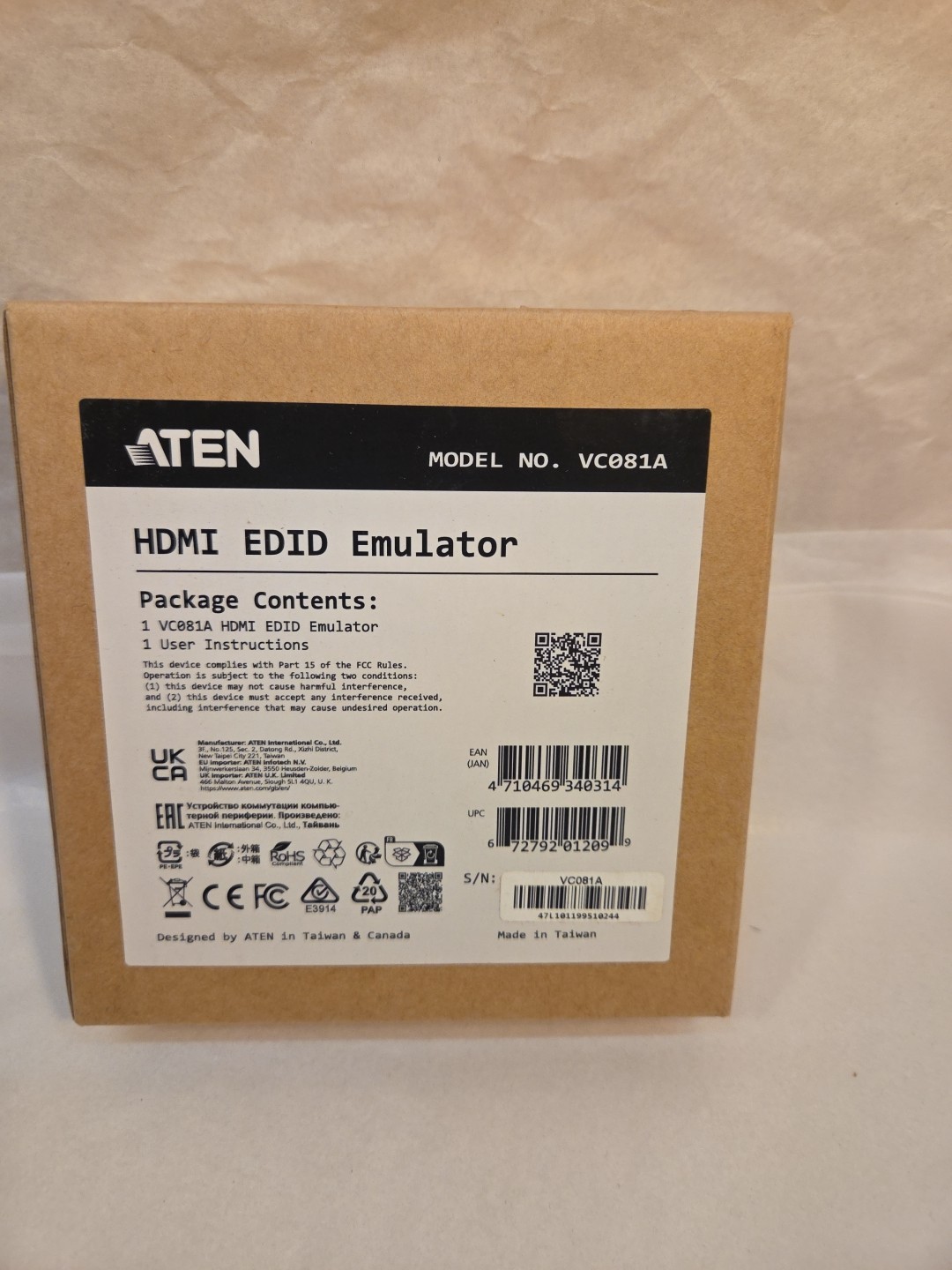 ATEN VanCryst True 4K HDMI EDID Emulator Adapter VC081A