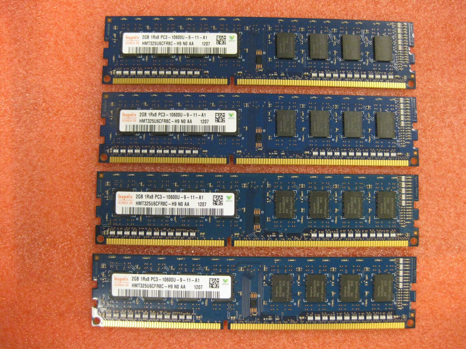 8GB (4x2GB) PC3-10600u DDR3-1333MHz 1Rx8 Non-ECC Memory Various Major Brands