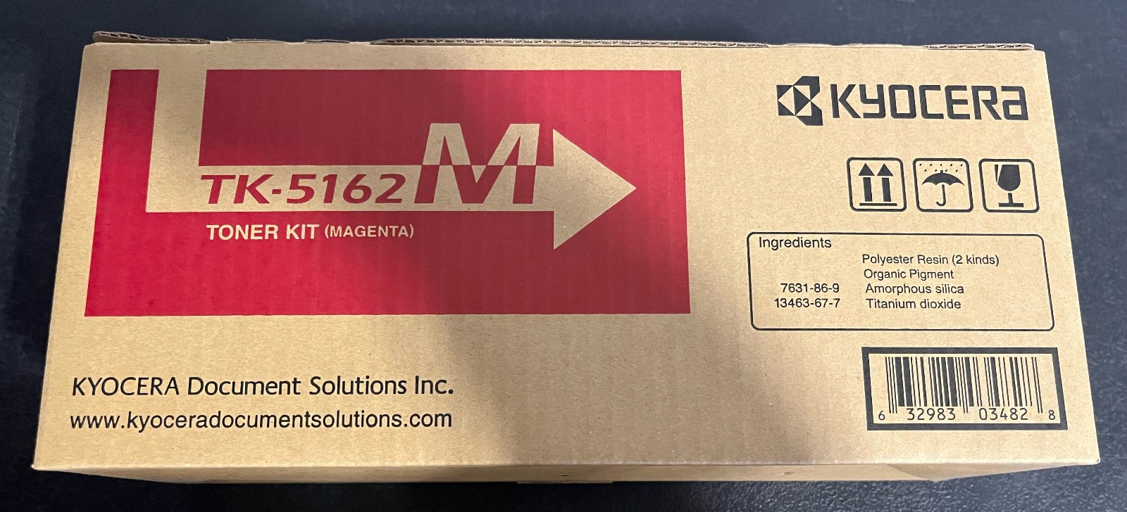 Genuine Kyocera TK-5162M (TK5162M) Magenta Toner Cartridge, OEM