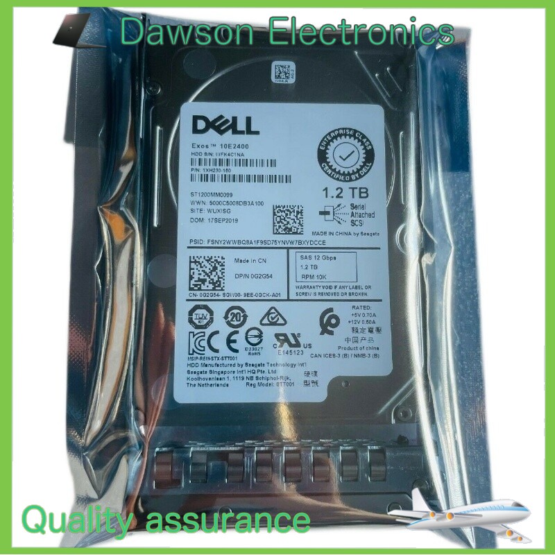 ST1200MM0099 DELL 1.2TB 12G 2.5" 10K Enterprise Hard Drive G2G54 Includes tray