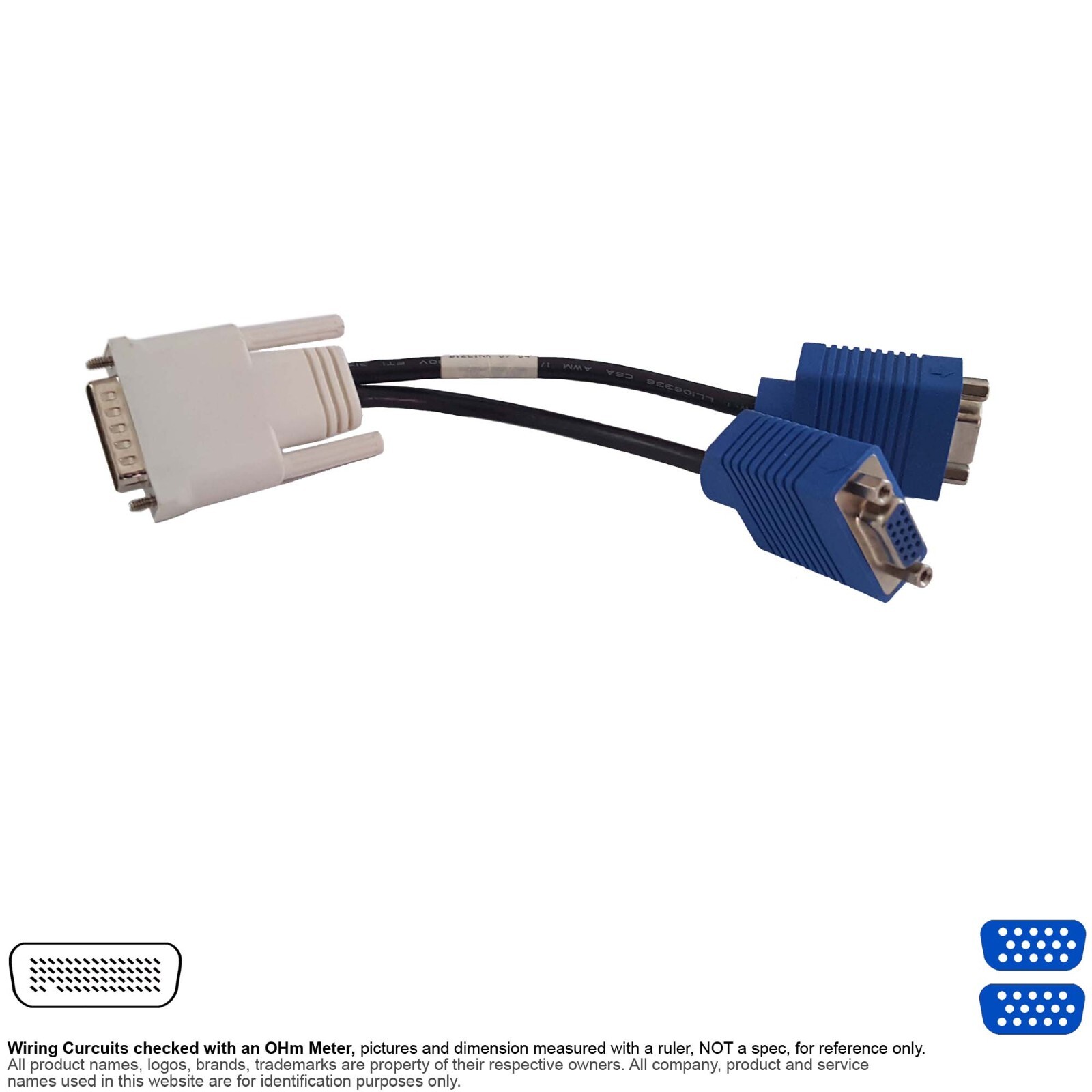 Adapter Video Breakout DMS 59 Pin VGA 15 Dual Monitor Solution HP 338285