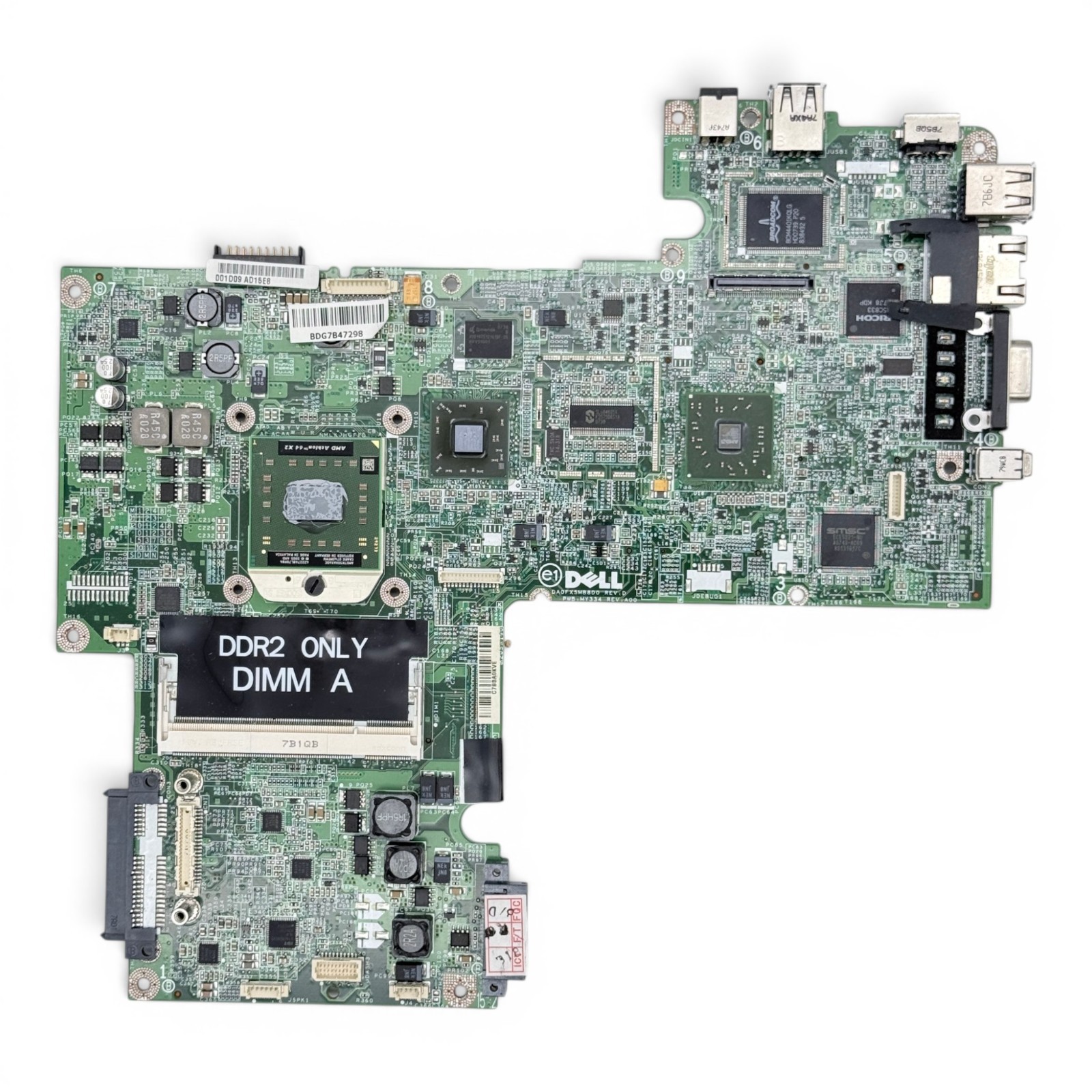 Dell Inspiron 1521 OEM Motherboard 0WP042 DA0FX5MB8D0 AMD Athlon 64 X2