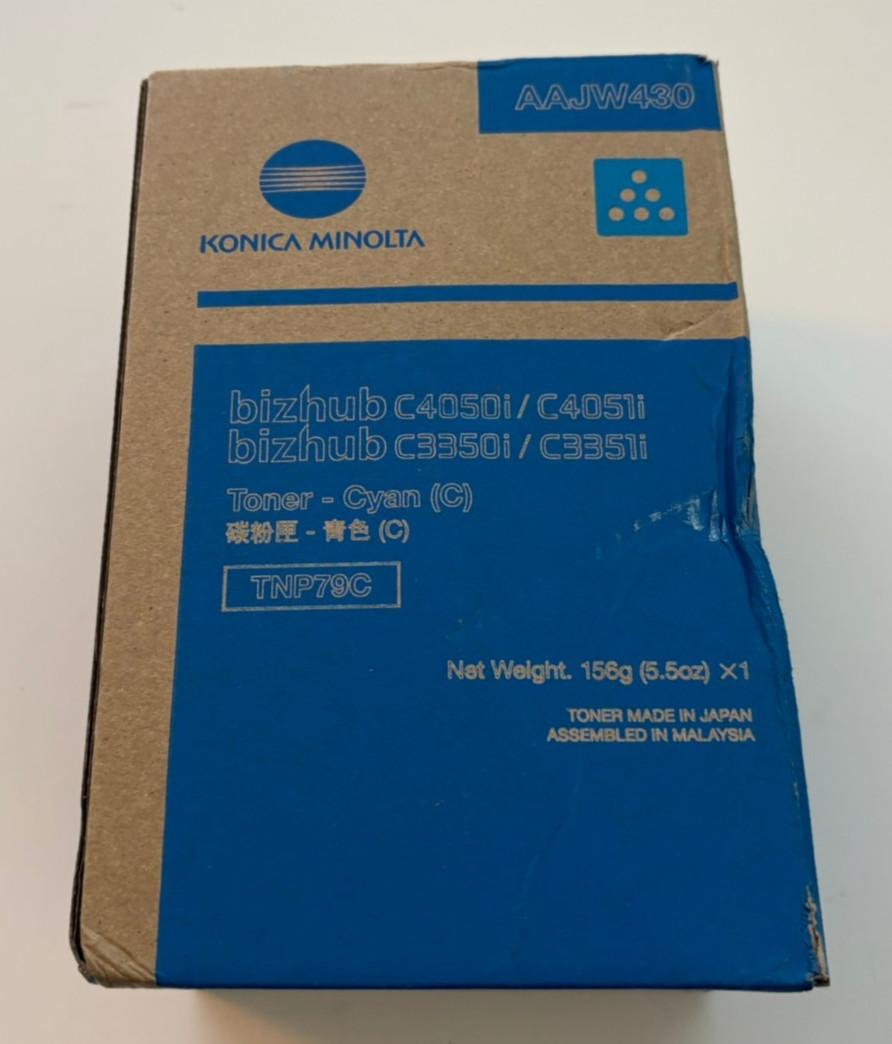 Konica Minolta - TNP79C AAJW430 Cyan Toner Cartridge Bizhub C3350i (Box Scuffs)