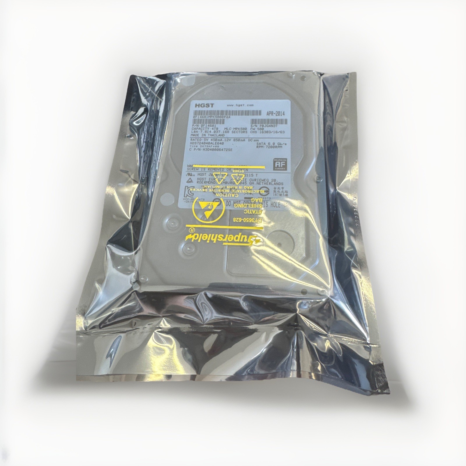 HGST HDS724040ALE640 4TB 64MB Cache 7200RPM Thailand SATA 6Gb/s 3.5" 0F14681