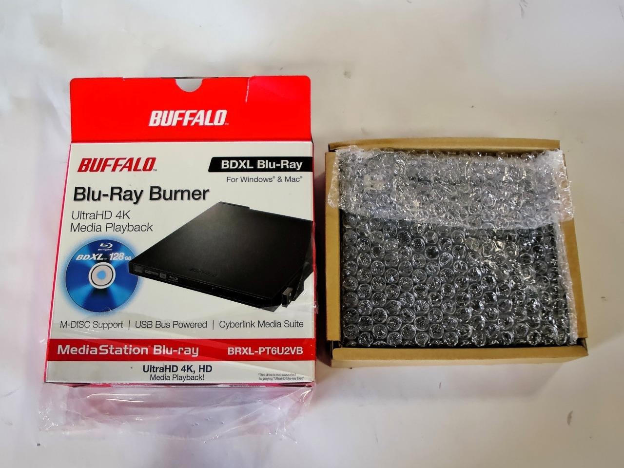*New Open Box* BUFFALO MediaStation Blu-ray Burner USBPowered BRXL-PT6U2VB