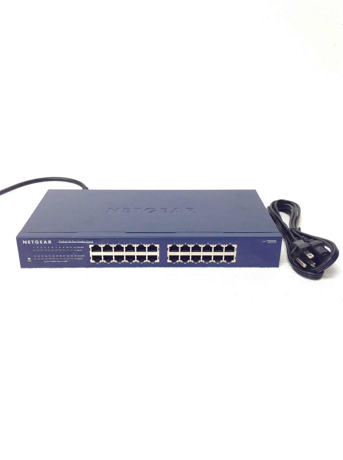 NETGEAR JGS524 v2 ProSafe 24-Ports Gigabit Switch w/Power Cord,WORKING 
