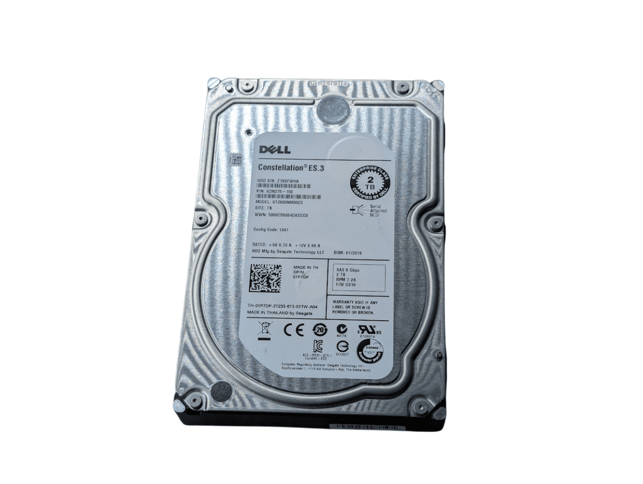 Dell 2TB 1P7DP SAS 6Gb/s Server 3.5" Hard Drive ST2000NM0023