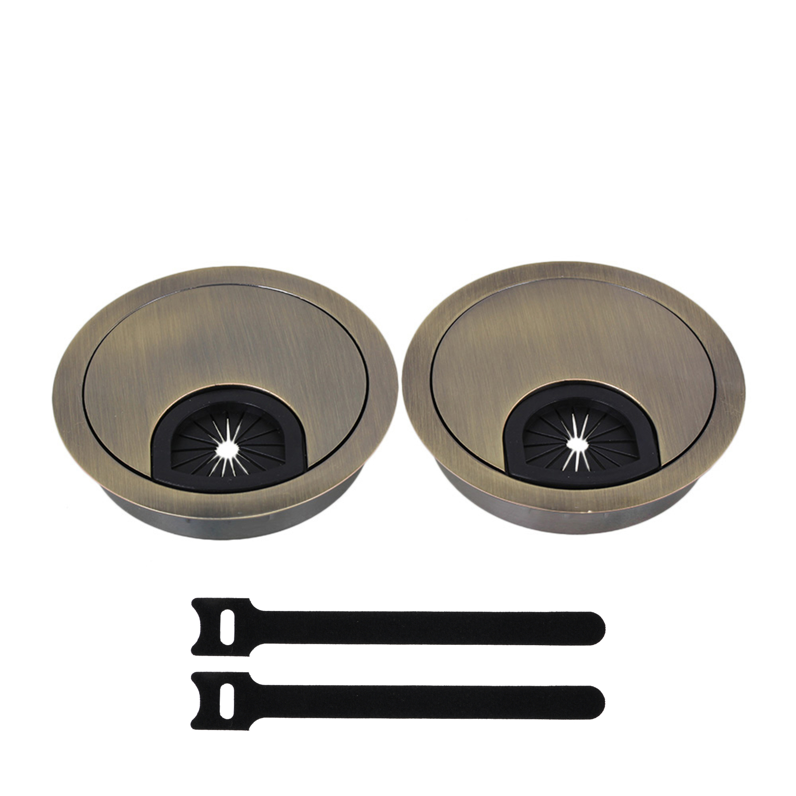 2 x Desk Grommets Zinc Alloy for Office Home Computer Desk Multimedia Classroom