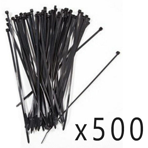 500 Pack Lot Pcs - 12" Inch UV Resistant Nylon Cable Zip Wire Tie 40 lbs - Black