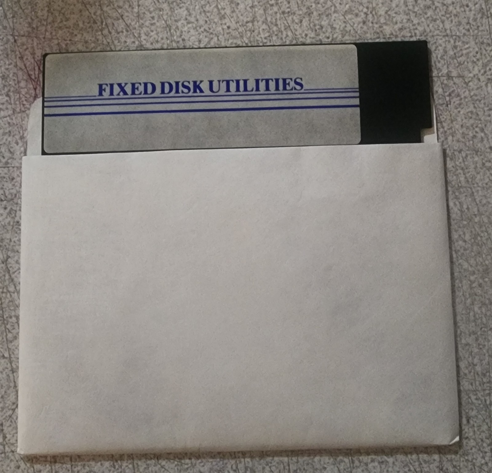 Vintage Fixed Disk Utilities 5.25" Floppy Disk 1980's Era w Sleeve