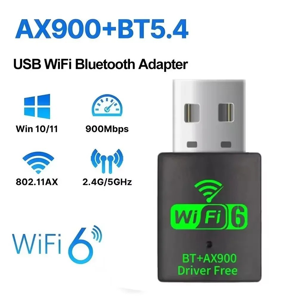 New WIFI 6 Mini USB Bluetooth Adapter Dongle Dual Band for Windows PC 11/10 US