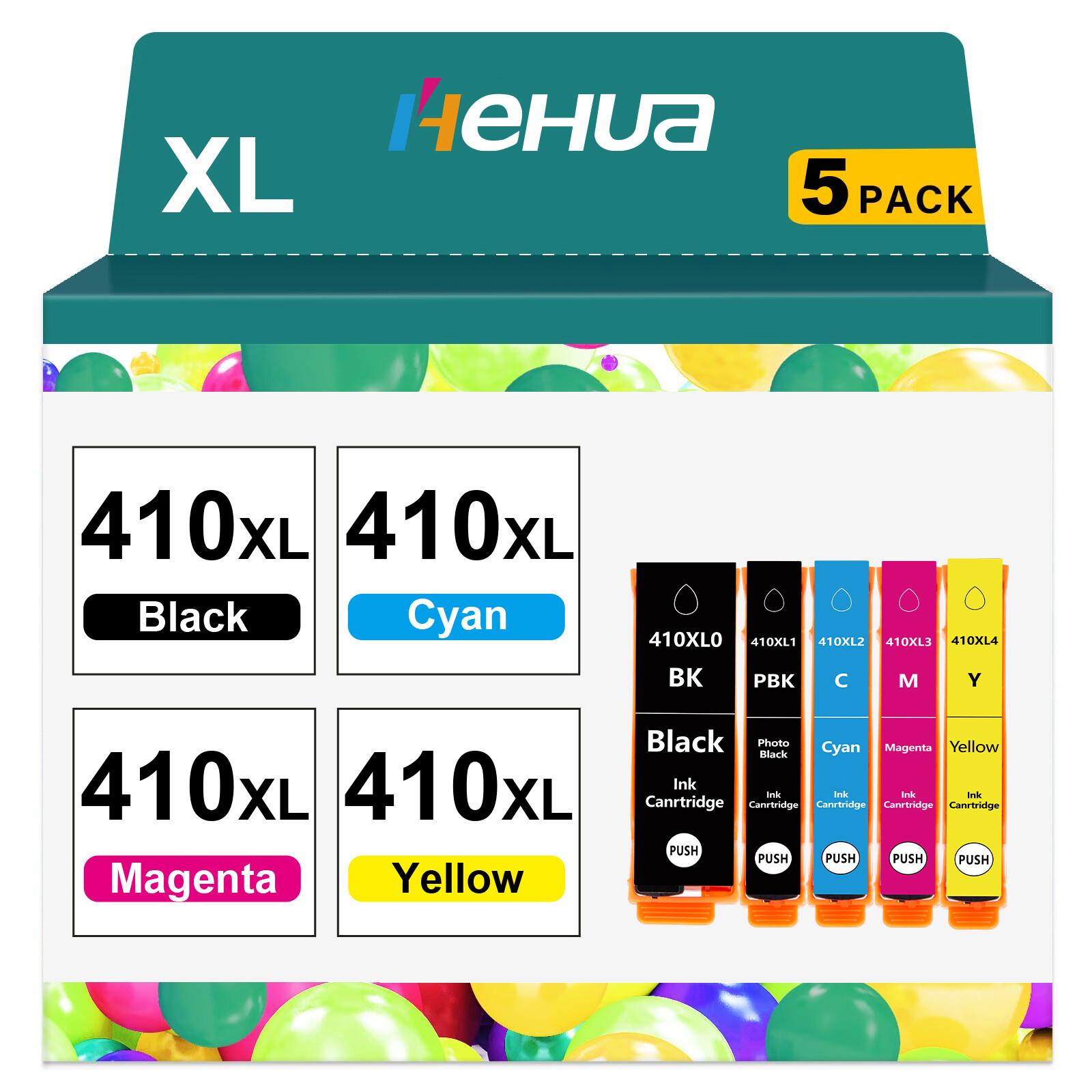 5-Pack 410XL T410XL Ink Replacement For Epson XP-830 XP-630 XP-7100XP-530 XP-635
